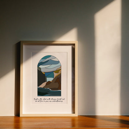 A4 Christian Northern Irish print - Carrick-a-Reed rope bridge And Hope Designs Print