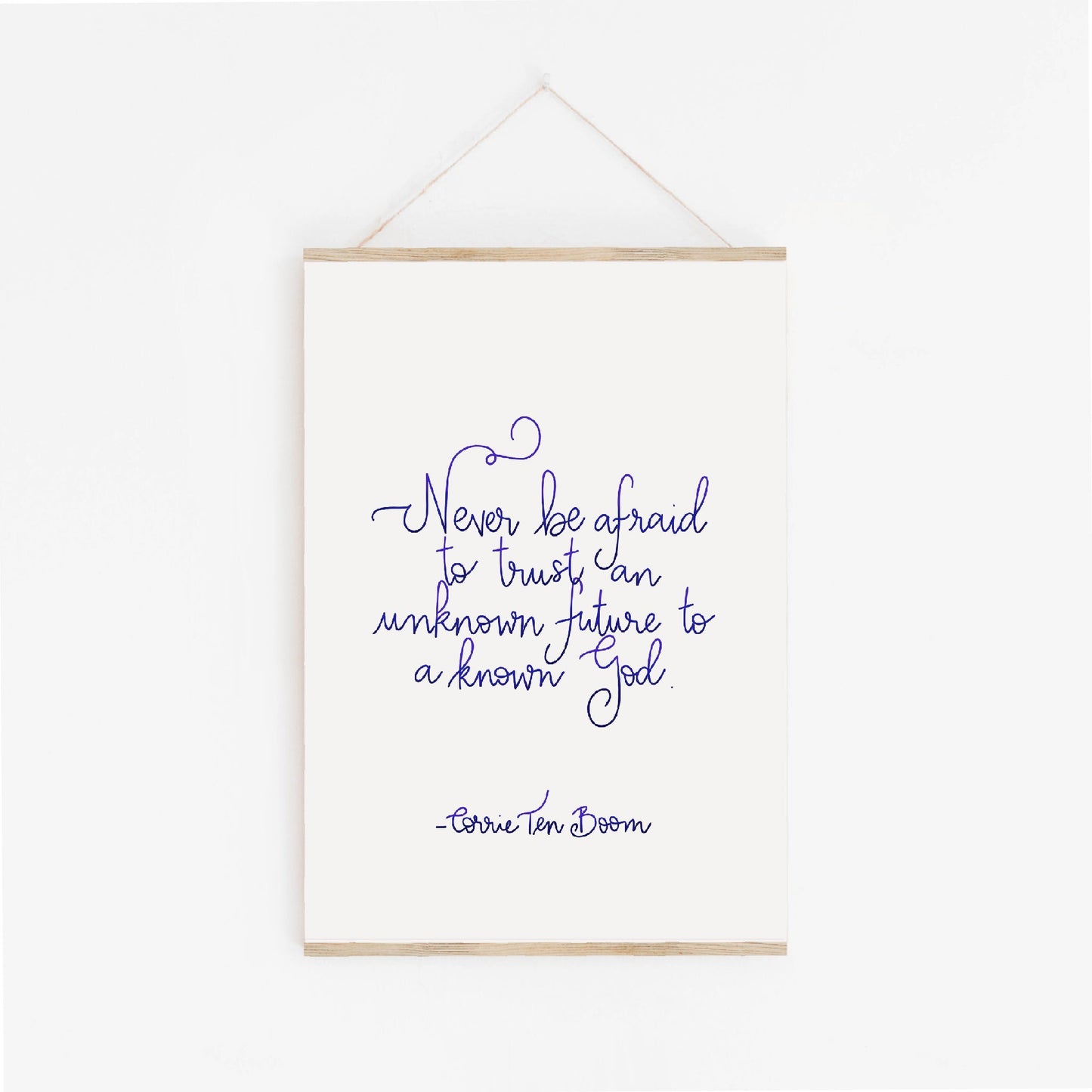 A4 Christian Print - Corrie Ten Boom quote - navy blue And Hope Designs Print