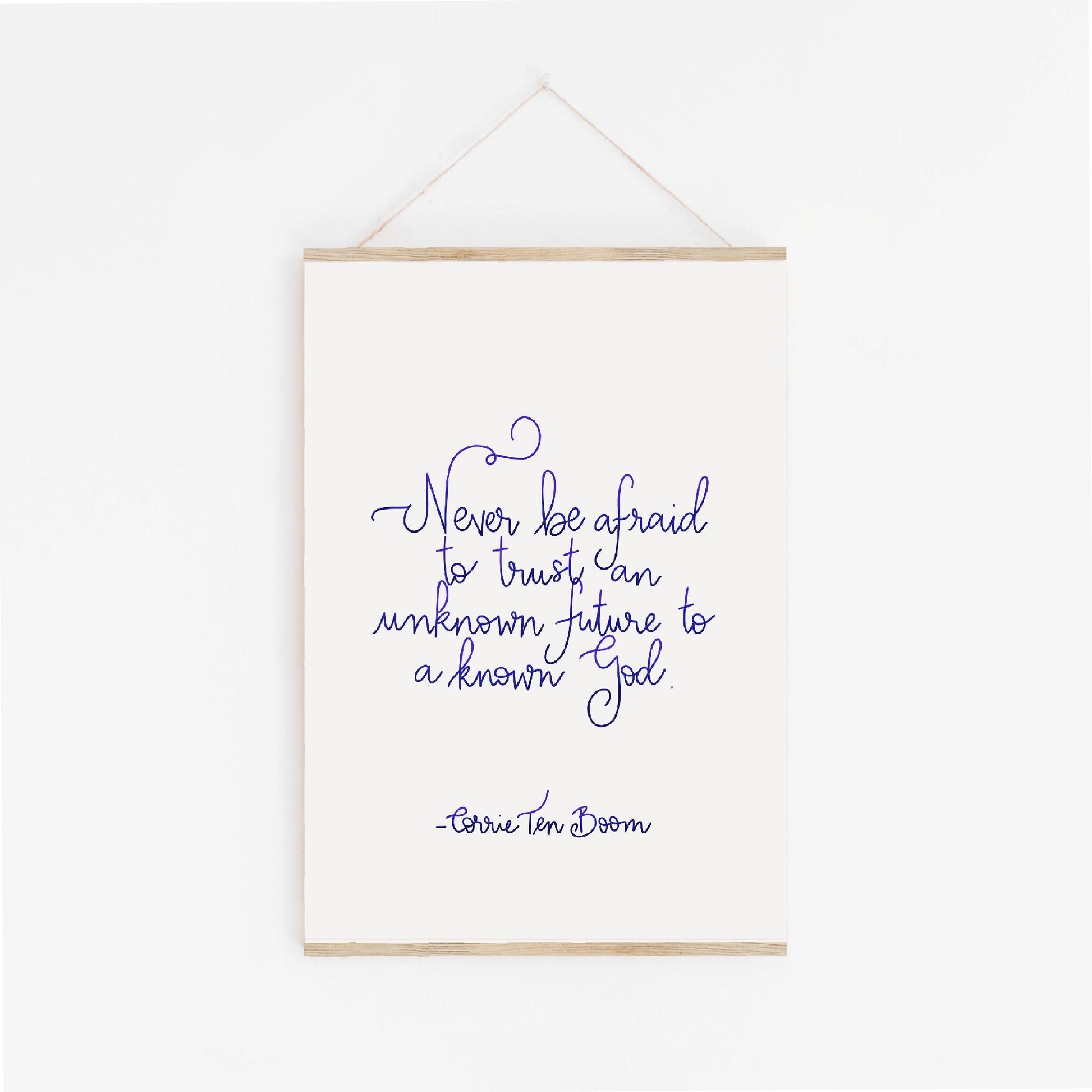 A4 Christian Print - Corrie Ten Boom quote - navy blue And Hope Designs Print