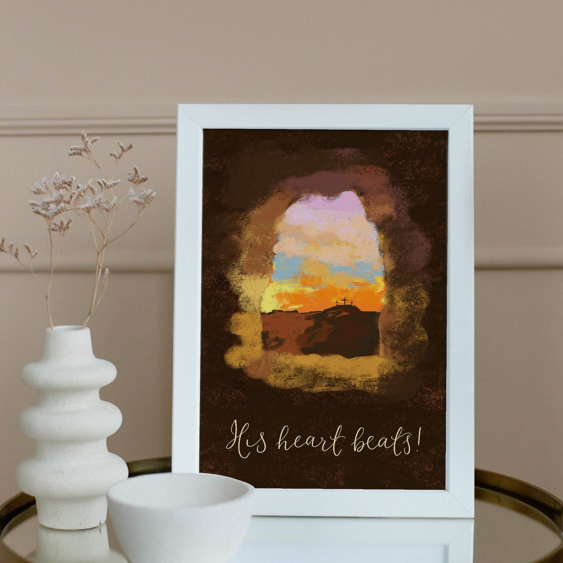 A4 Christian print - His heart beats Easter decor And Hope Designs Print