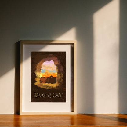 A4 Christian print - His heart beats Easter decor And Hope Designs Print