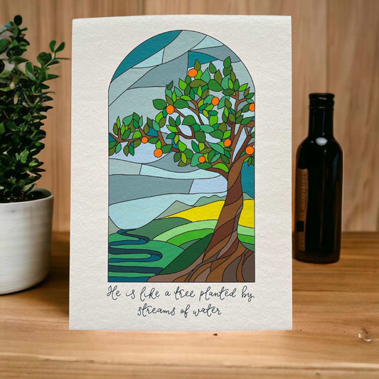 A4 Christian Print - like a tree And Hope Designs Print