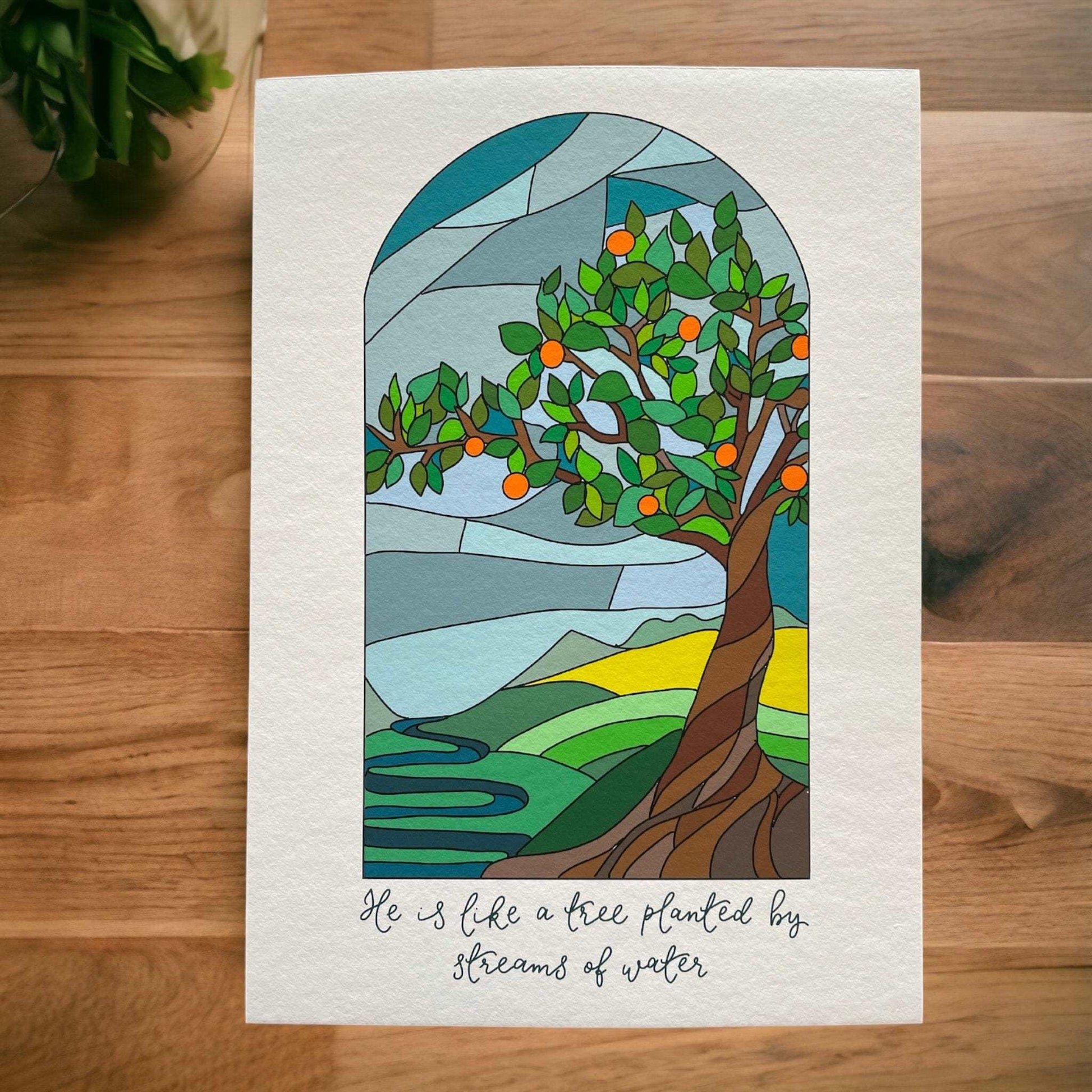 A4 Christian Print - like a tree And Hope Designs Print