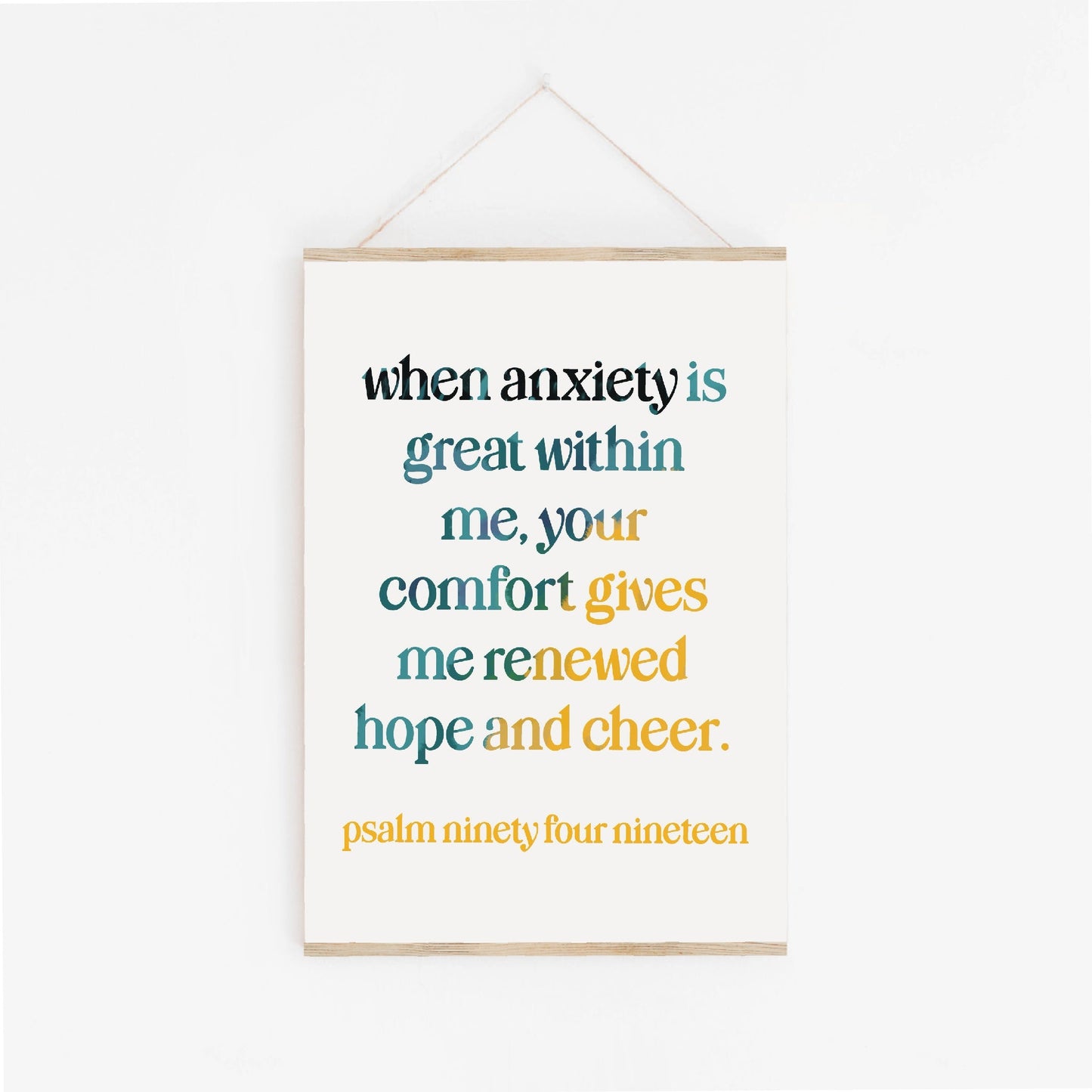 A4 Christian Print - When anxiety is great within me And Hope Designs Print