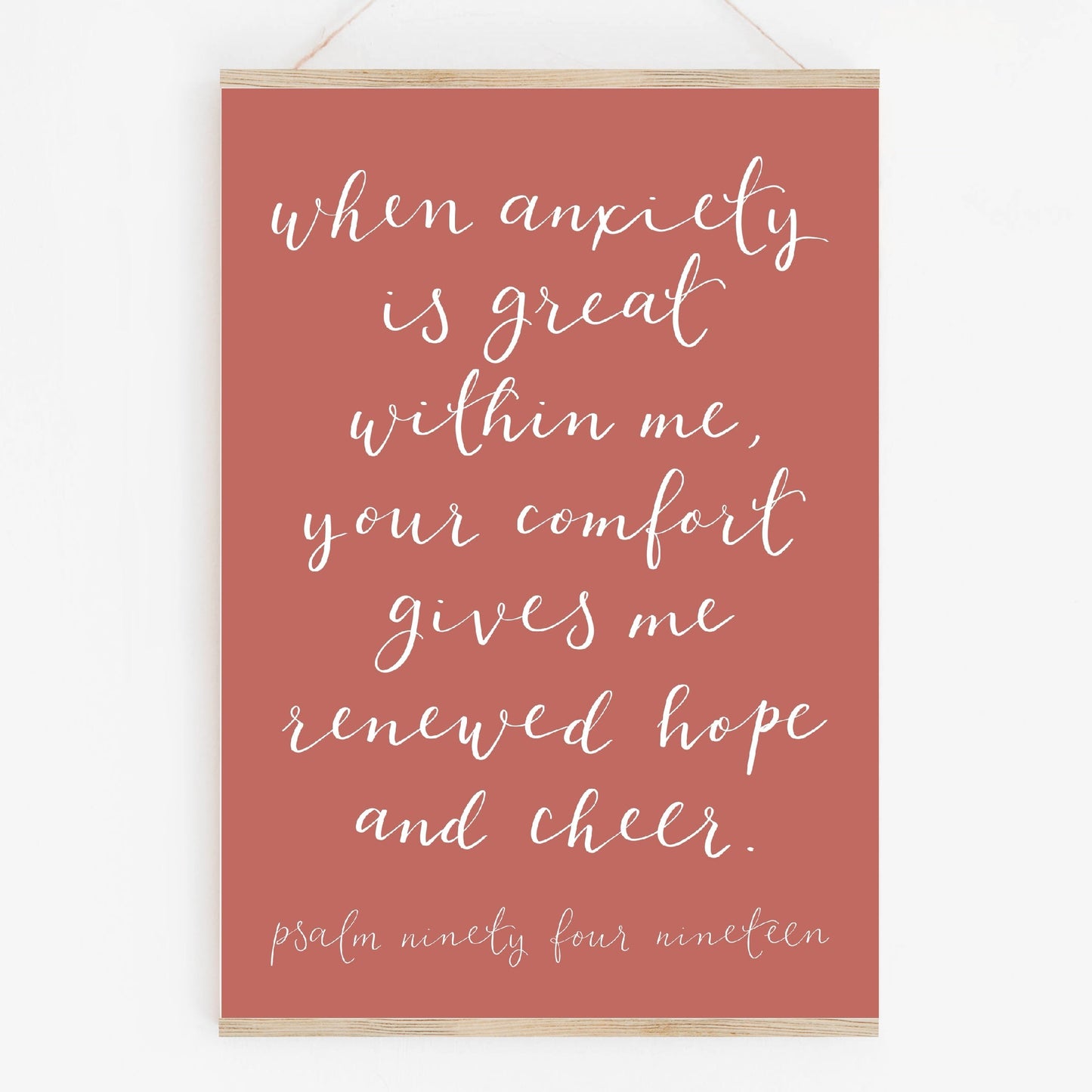 A4 Christian Print - When anxiety is great within me - pink And Hope Designs Print