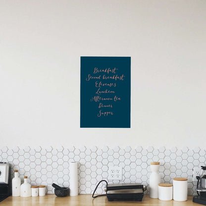 A4 print - Lord of the Rings Hobbits meals of the day (second breakfast) And Hope Designs Posters, Prints, & Visual Artwork