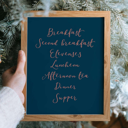 A4 print - Lord of the Rings Hobbits meals of the day (second breakfast) And Hope Designs Posters, Prints, & Visual Artwork