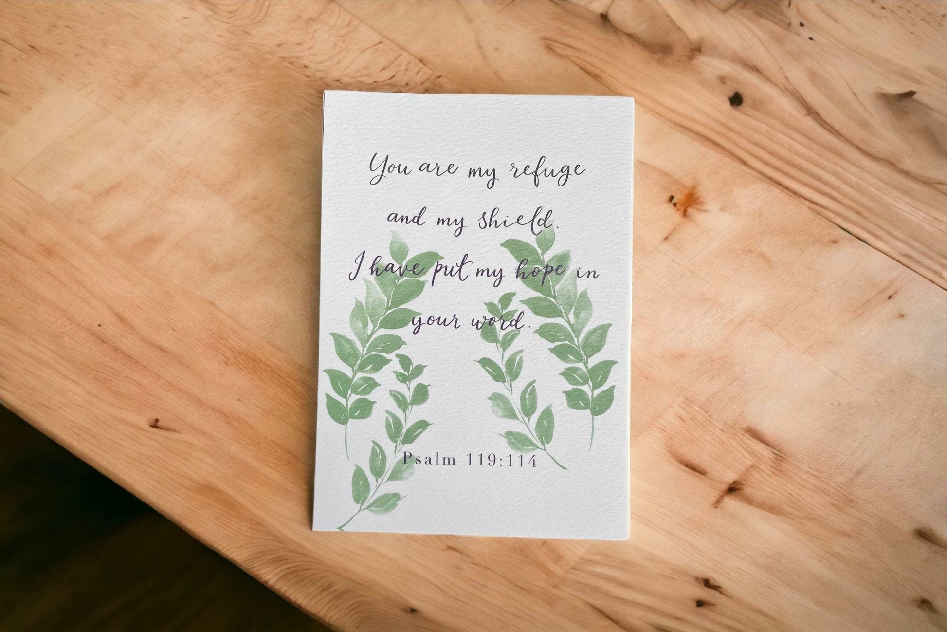 A5 Christian print - Psalm 119:114 - botanical And Hope Designs Posters, Prints, & Visual Artwork