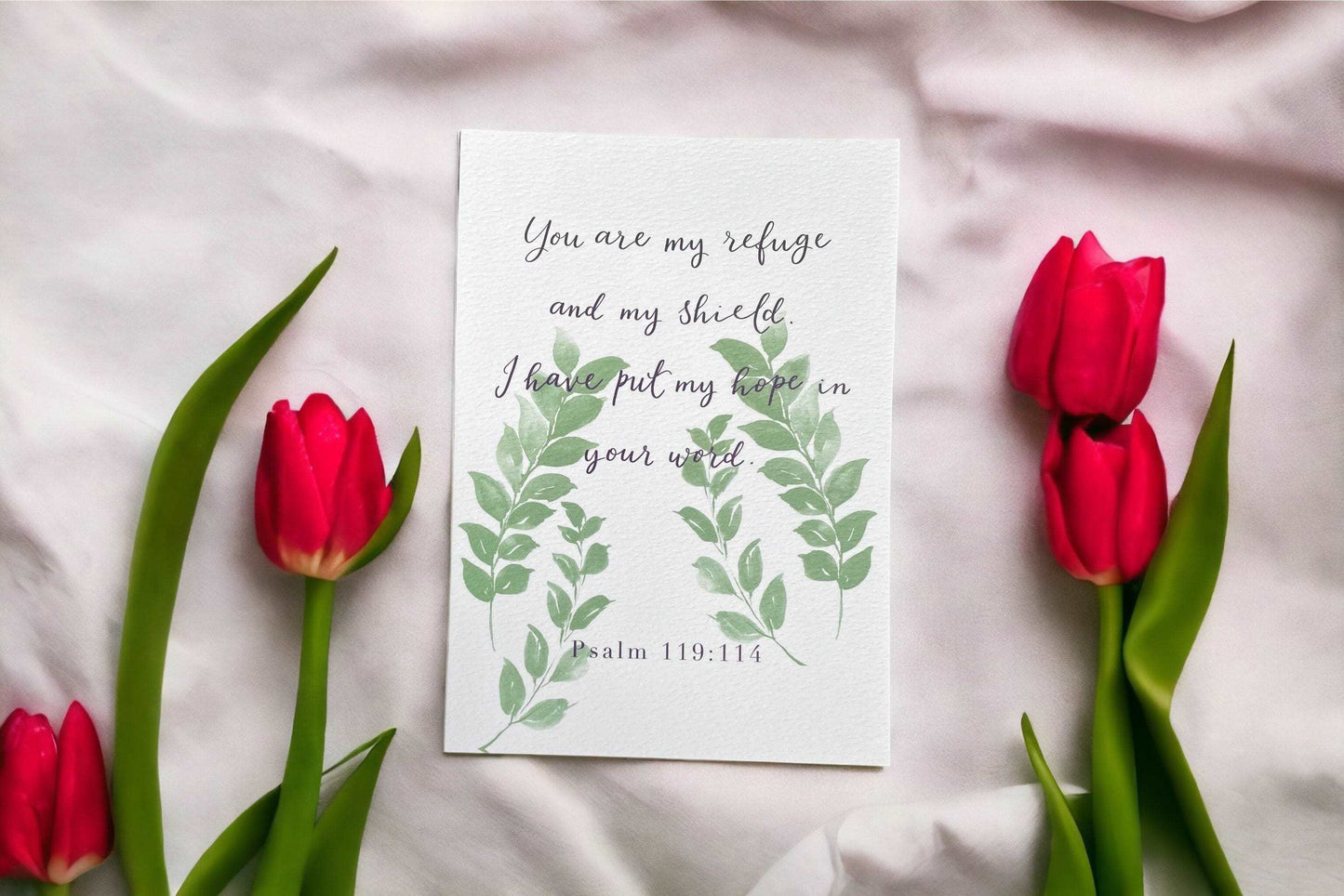 A5 Christian print - Psalm 119:114 - botanical And Hope Designs Posters, Prints, & Visual Artwork