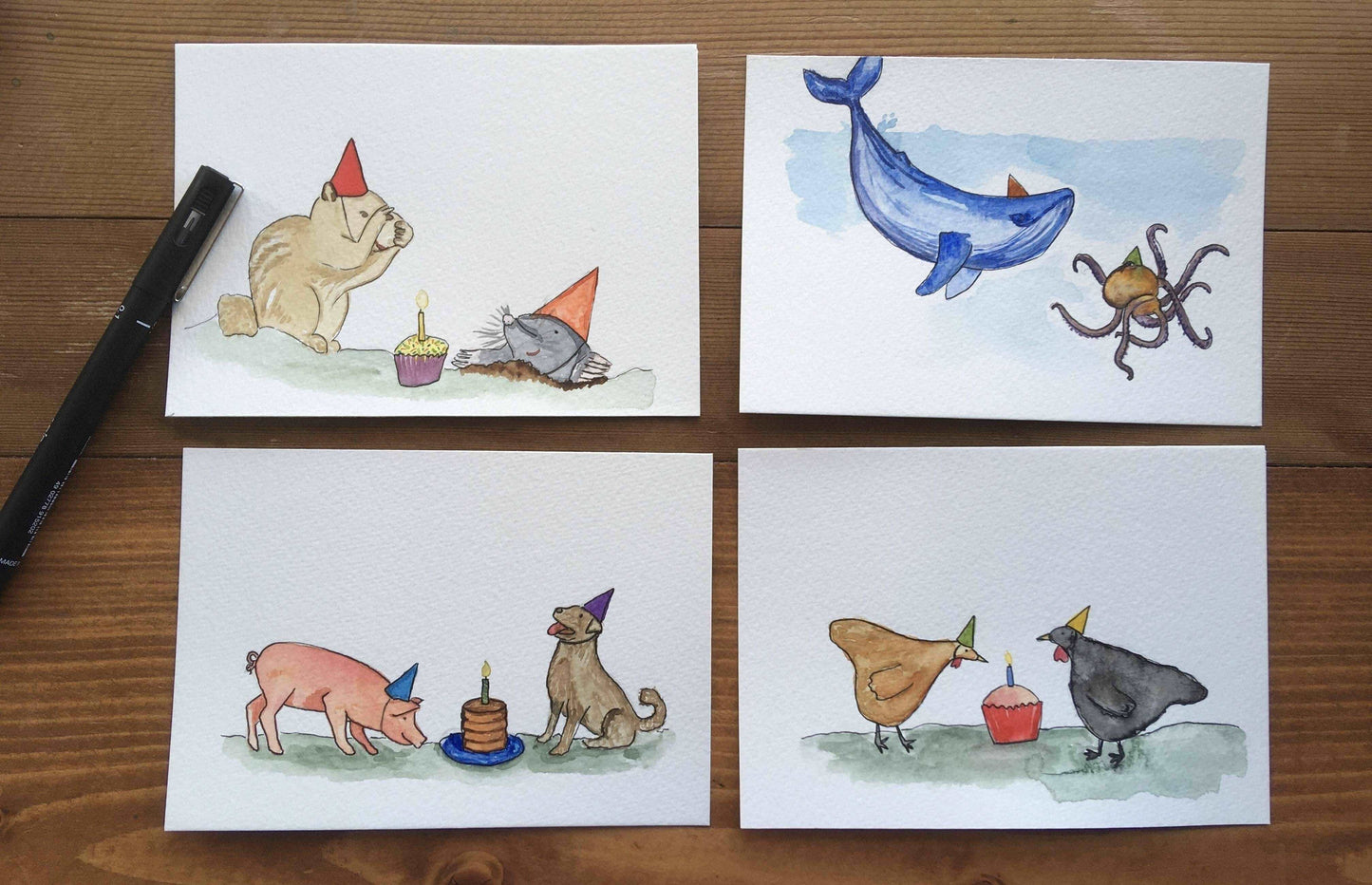 A6 Party Animals original paintings And Hope Designs Originals