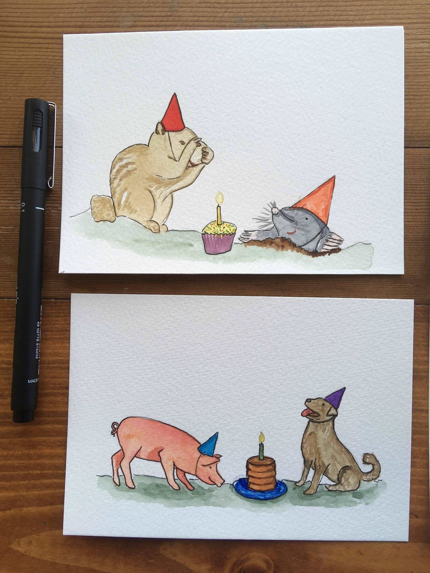 A6 Party Animals original paintings And Hope Designs Originals