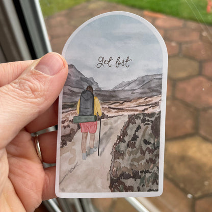 Adventure vinyl sticker - Get Lost hillwalker And Hope Designs stickers