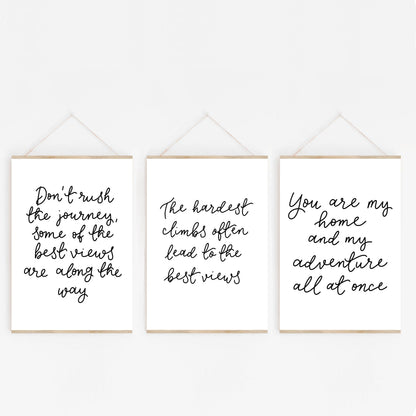 Adventure wall art print - Best Views on the Journey And Hope Designs Print