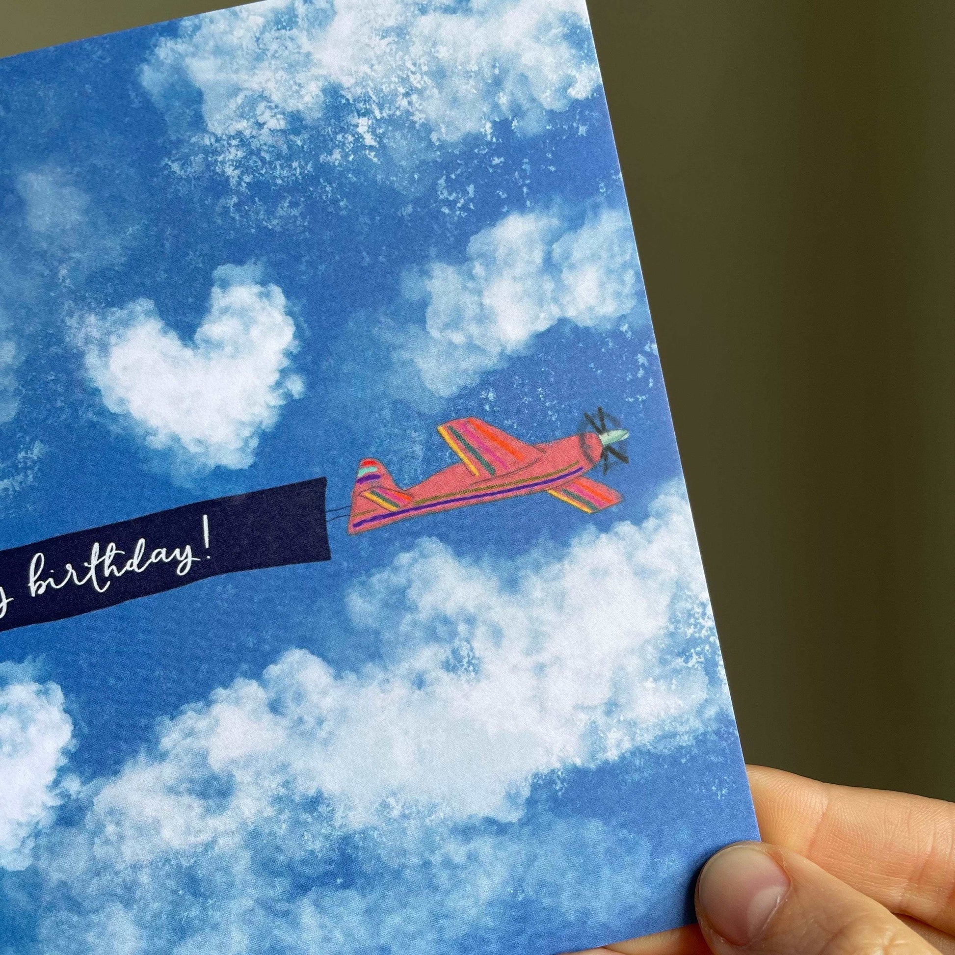 Aeroplane message happy birthday card And Hope Designs Greeting & Note Cards