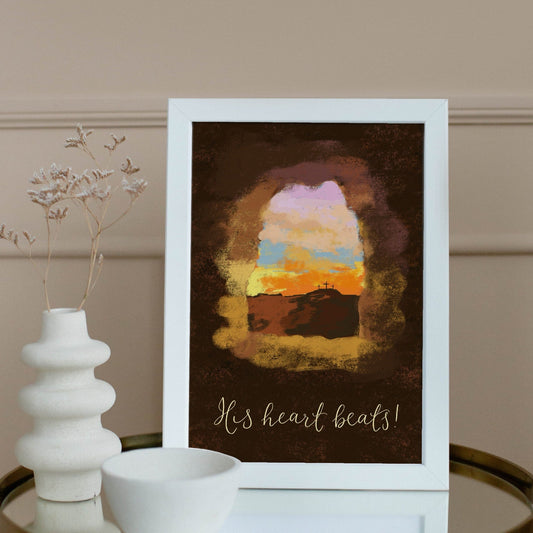 A4 Christian print - His heart beats Easter decor Print And Hope Designs   