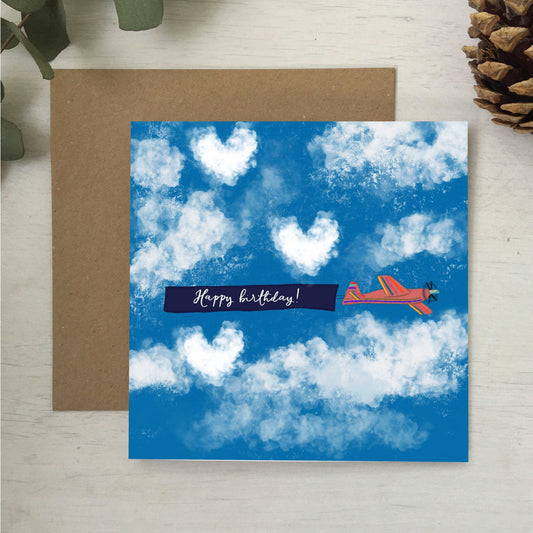 Aeroplane message happy birthday card Greeting & Note Cards And Hope Designs   