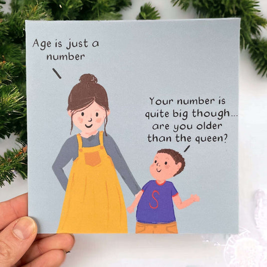 Are you older than the queen birthday card Greeting & Note Cards And Hope Designs   