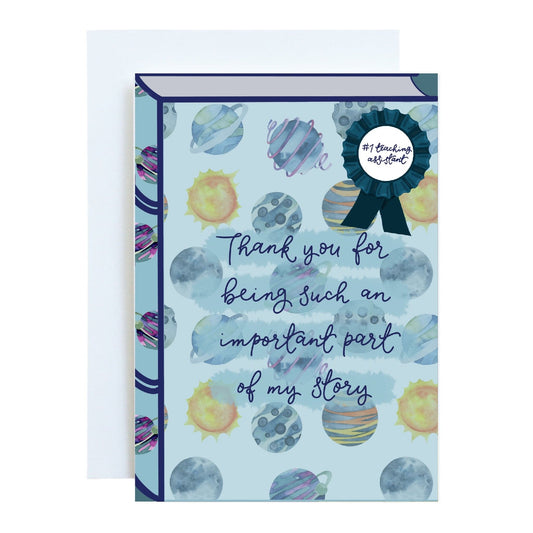 Book greeting card - thank you teaching assistant Cards And Hope Designs   