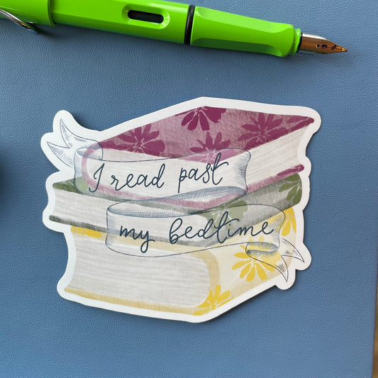 And Hope Designs stickers Bookish sticker, I read past my bedtime