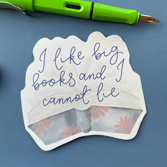 Bookish sticker, large I like big books and I cannot lie stickers And Hope Designs   