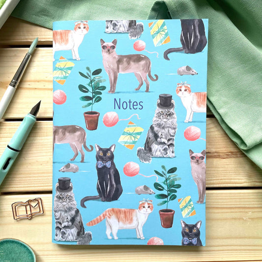 Cool cats A5 lined notebook Notebook And Hope Designs   