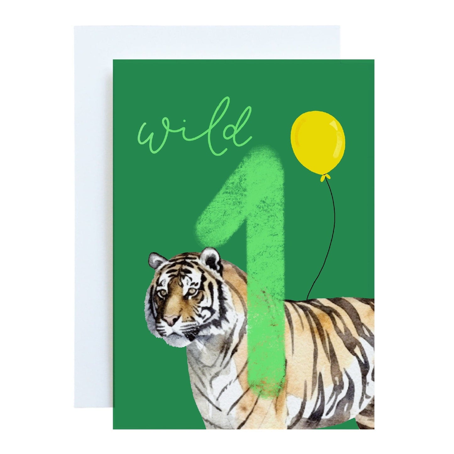 And Hope Designs Cards First birthday Card - Bright Wild 1 with tiger