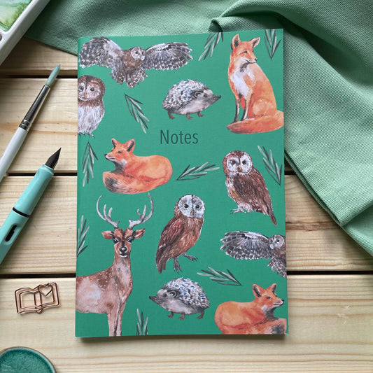 Forest friends A5 lined notebook Notebook And Hope Designs   