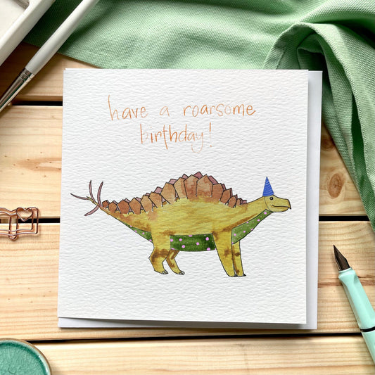 And Hope Designs Cards Funny pun stegosaurus dinosaur birthday card