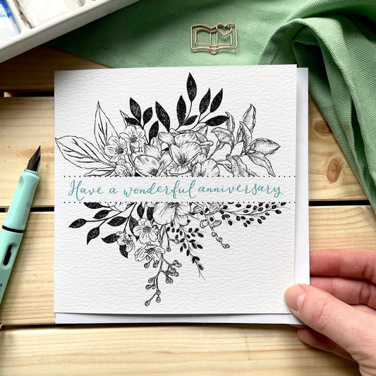 And Hope Designs Greeting & Note Cards Have a wonderful anniversary elegant textured card