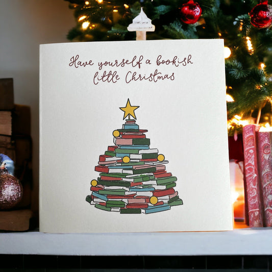 Have yourself a bookish little Christmas card Cards And Hope Designs   
