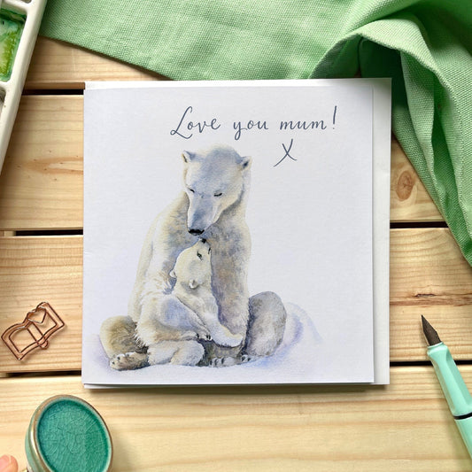 Love you mum polar bears greeting card Cards And Hope Designs    - And Hope Designs