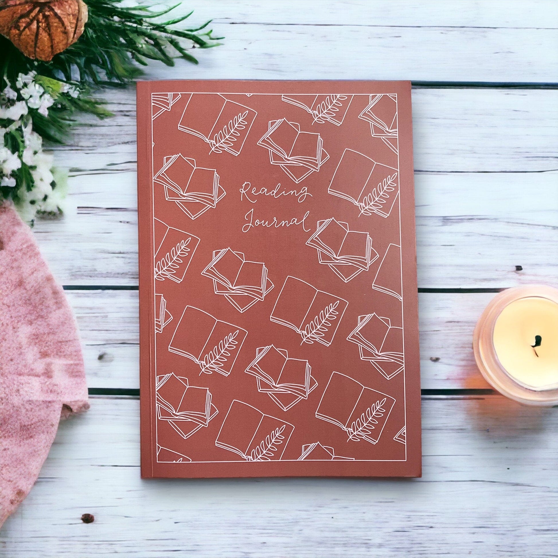 Reading journal Notebook And Hope Designs Blush Pink  