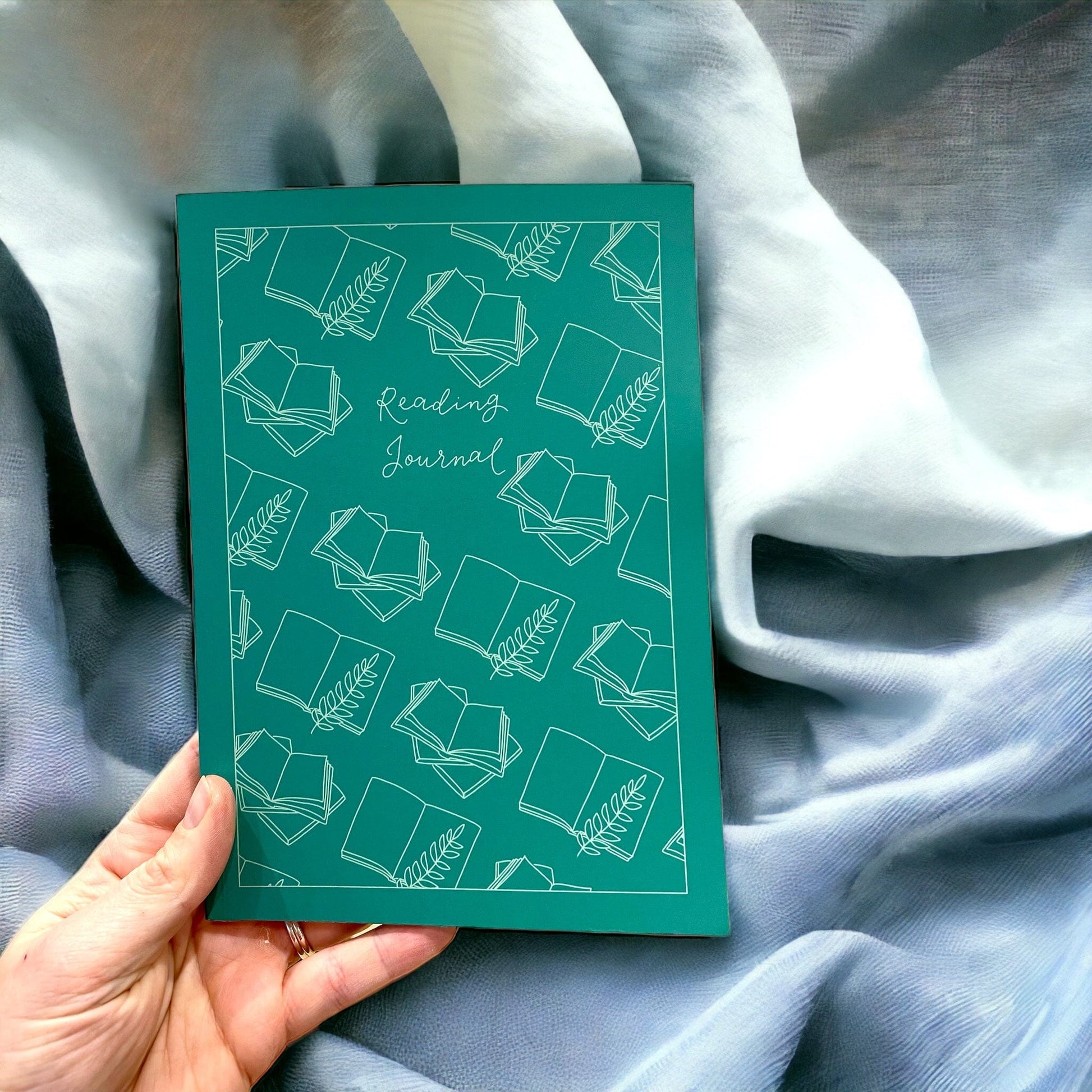 Reading journal Notebook And Hope Designs Teal Green  