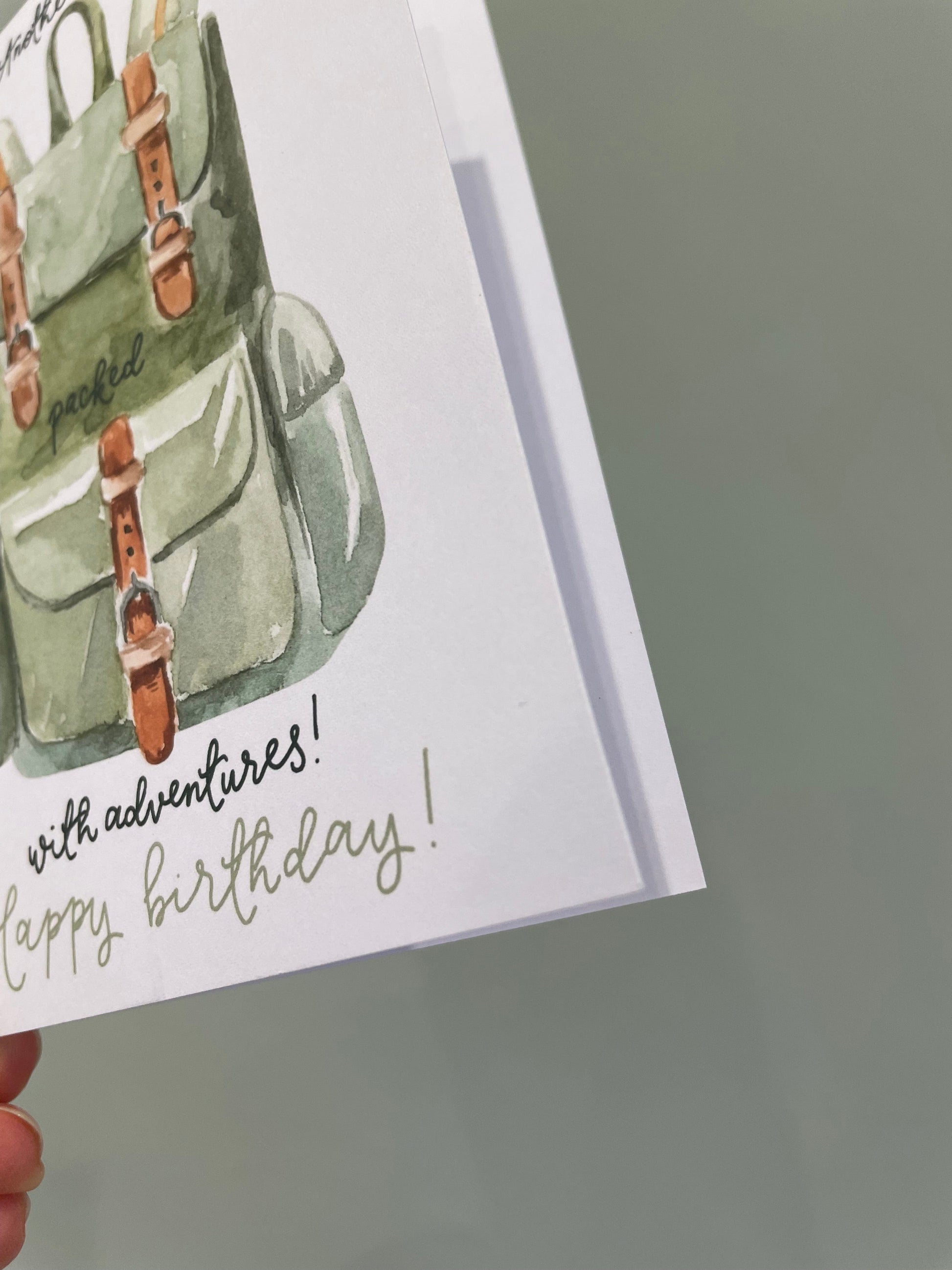 And Hope Designs SECONDS - packed with adventures birthday card