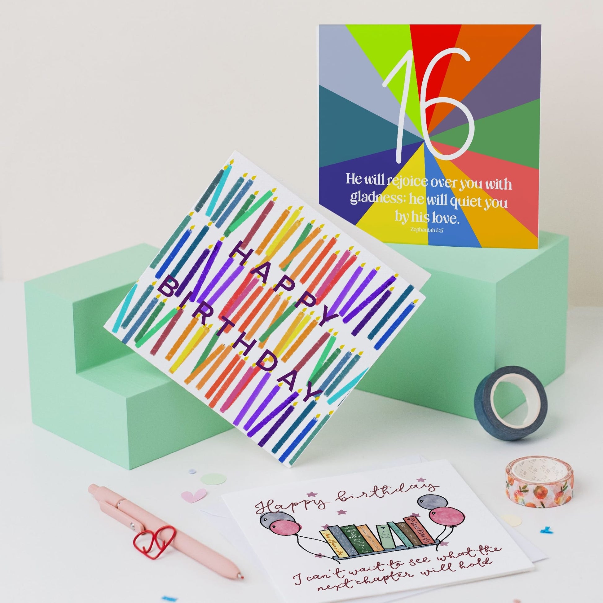 Birthday Card - Rainbow Candles And Hope Designs Cards