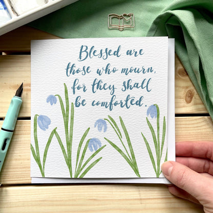 Blessed are those who mourn condolence card And Hope Designs Cards
