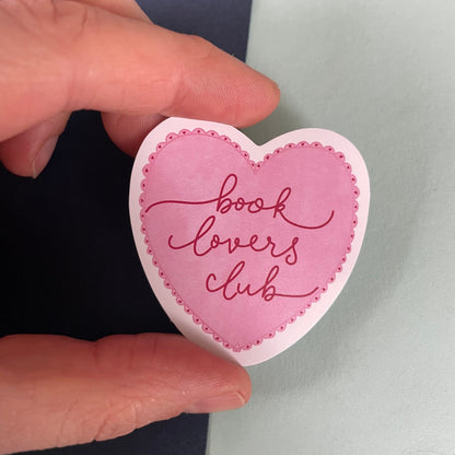 Book Lovers Club heart vinyl sticker And Hope Designs stickers