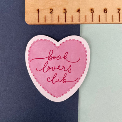 Book Lovers Club heart vinyl sticker And Hope Designs stickers