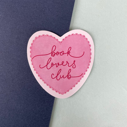 Book Lovers Club heart vinyl sticker And Hope Designs stickers