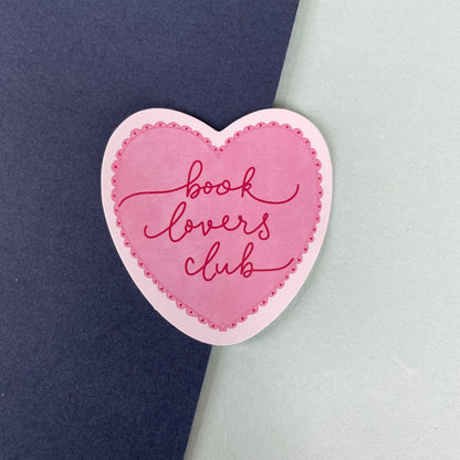 Book Lovers Club heart vinyl sticker And Hope Designs stickers