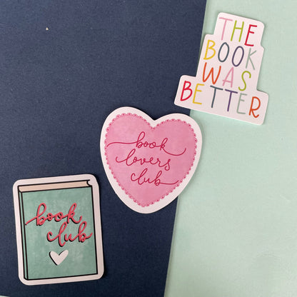 Book Lovers Club heart vinyl sticker And Hope Designs stickers