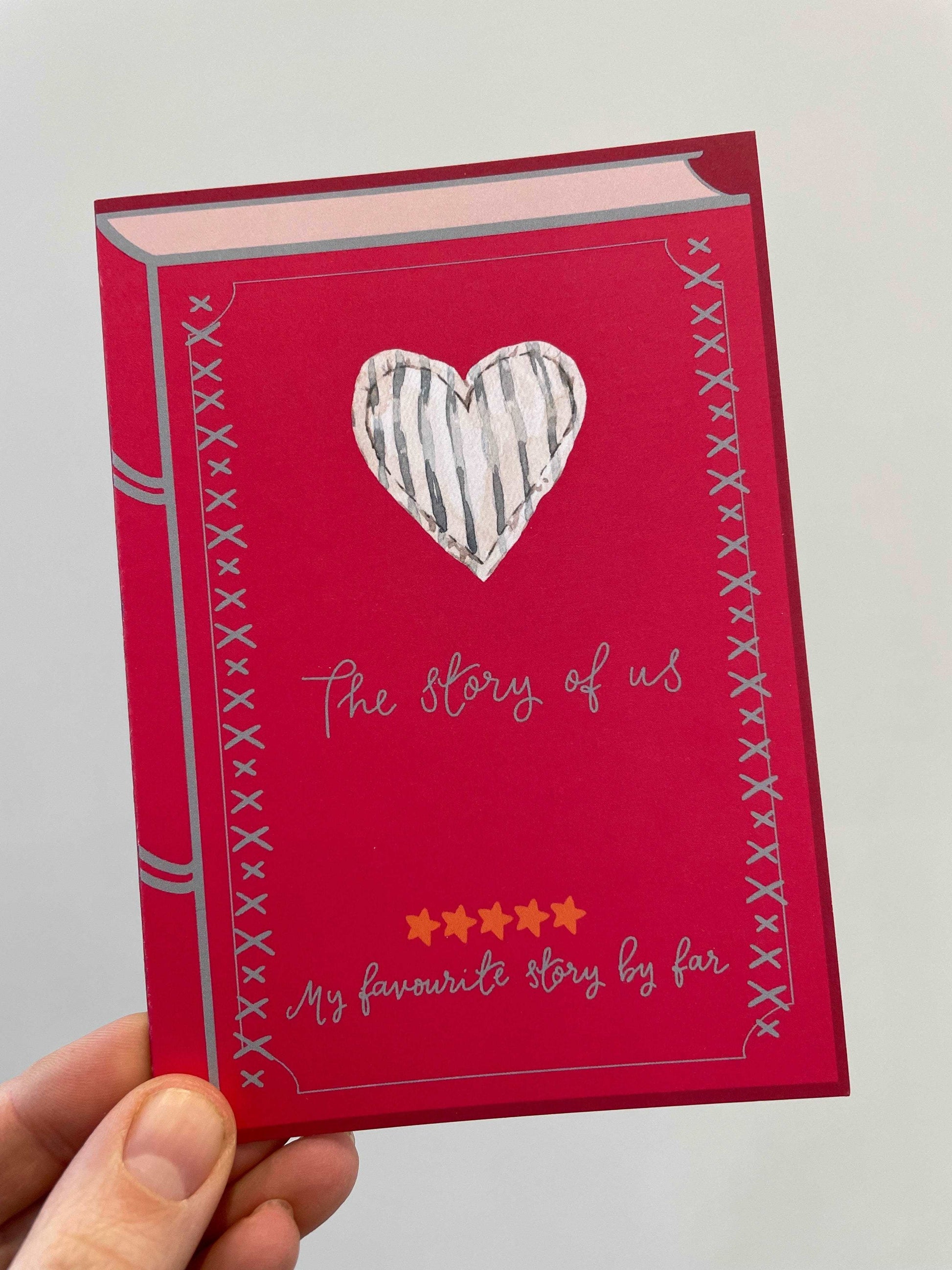 Book romantic card - The story of us - hot pink And Hope Designs Cards