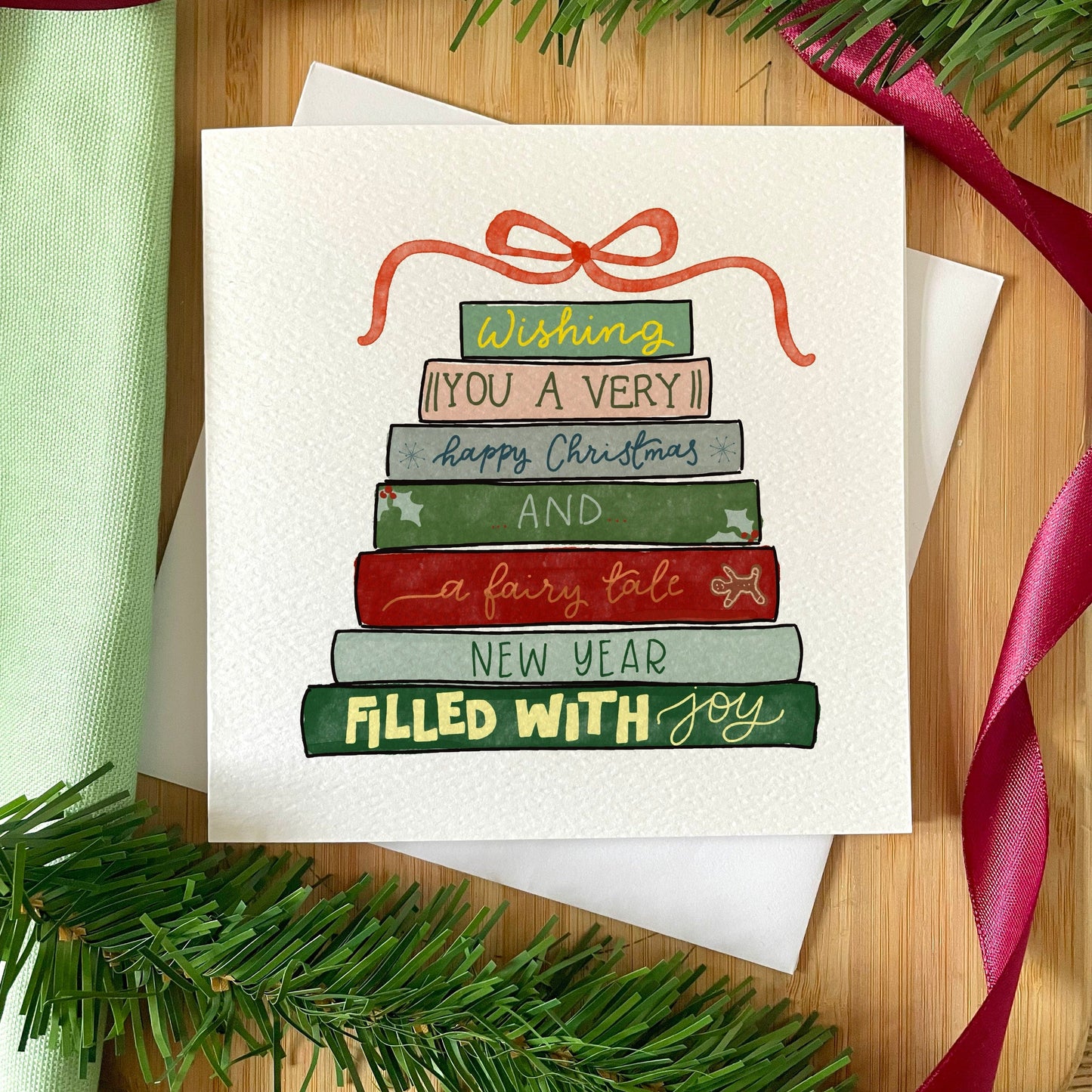 Book Stack Christmas Card And Hope Designs Cards