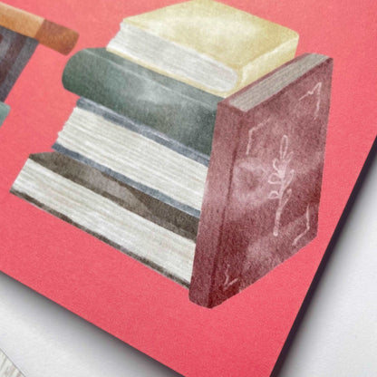 Book stacks of birthday love card And Hope Designs Cards