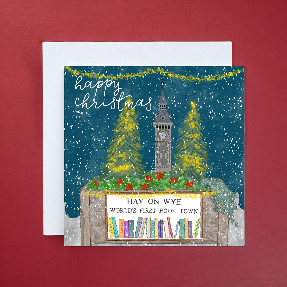 Bookish Christmas Card - Hay On Wye And Hope Designs Cards