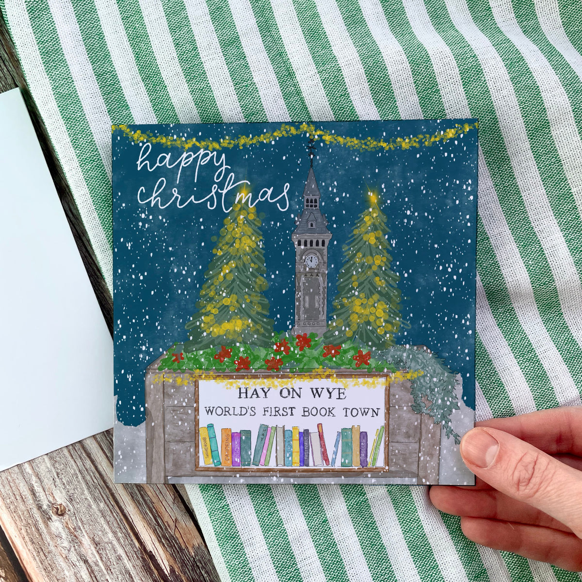 Bookish Christmas Card - Hay On Wye And Hope Designs Cards