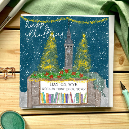 Bookish Christmas Card - Hay On Wye And Hope Designs Cards