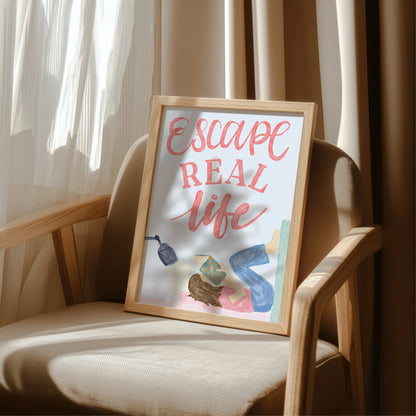 Bookish Print - Bed Escape Real Life And Hope Designs