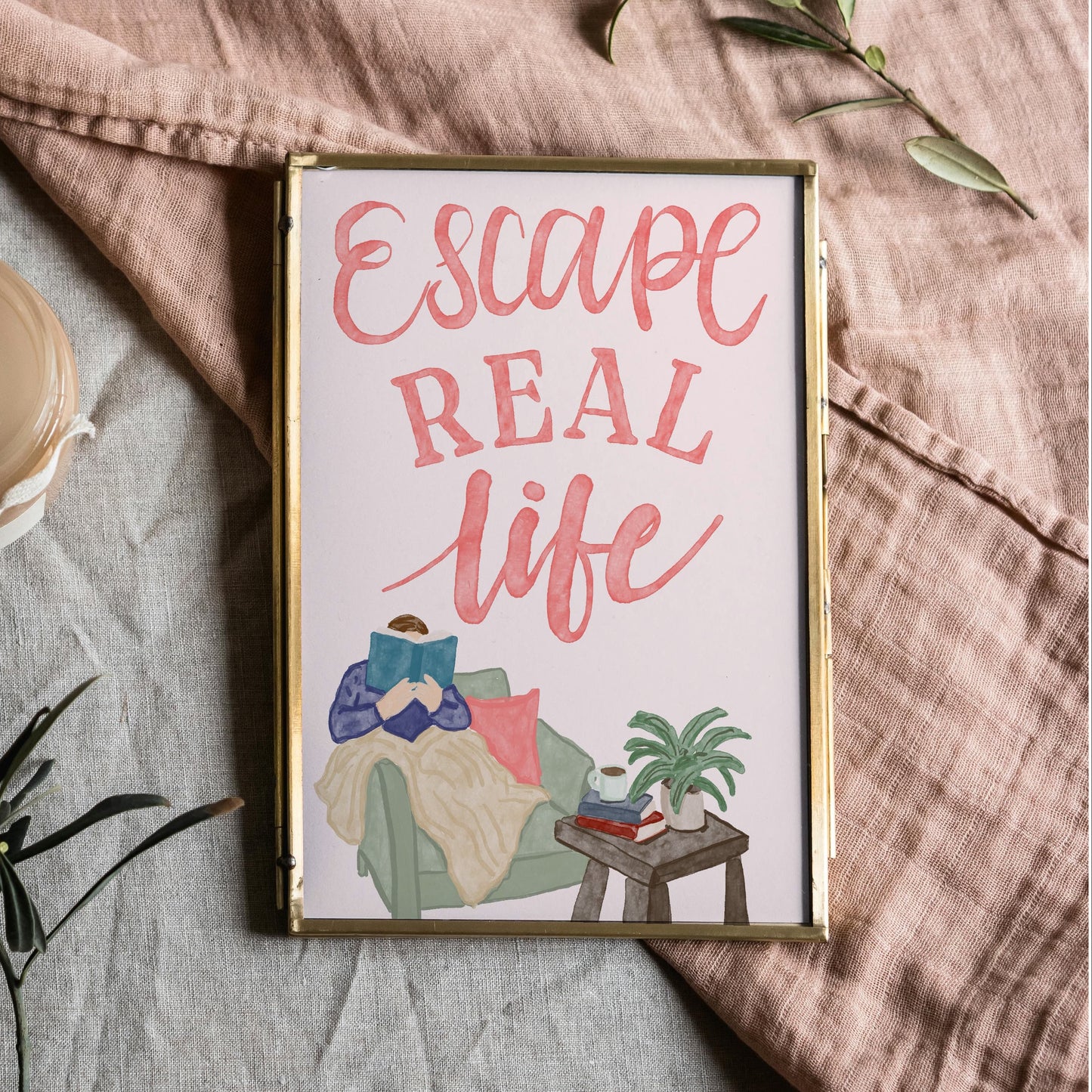 Bookish Print - Chair Escape Real Life And Hope Designs