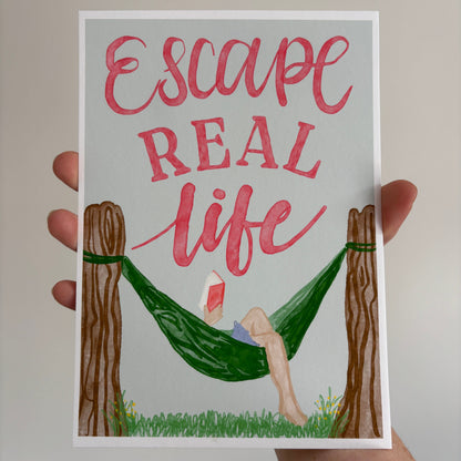 Bookish Print - Hammock Escape Real Life And Hope Designs